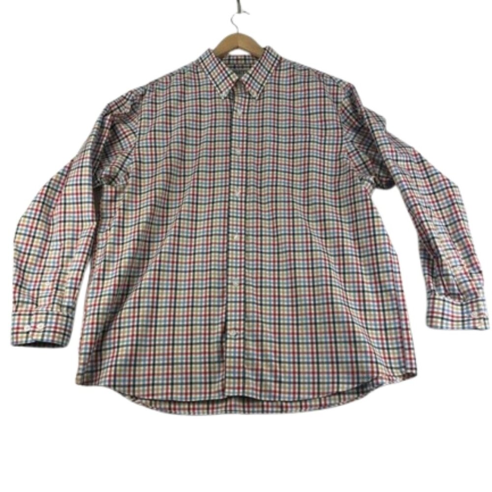 Duluth Trading Co. Men's XL Button Down Plaid Shirt 100% Cotton Like New